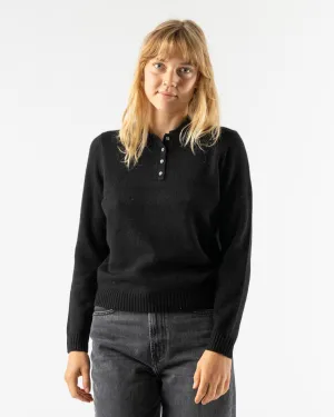 Alex Mill Cashmere Alice Polo Sweater in Black