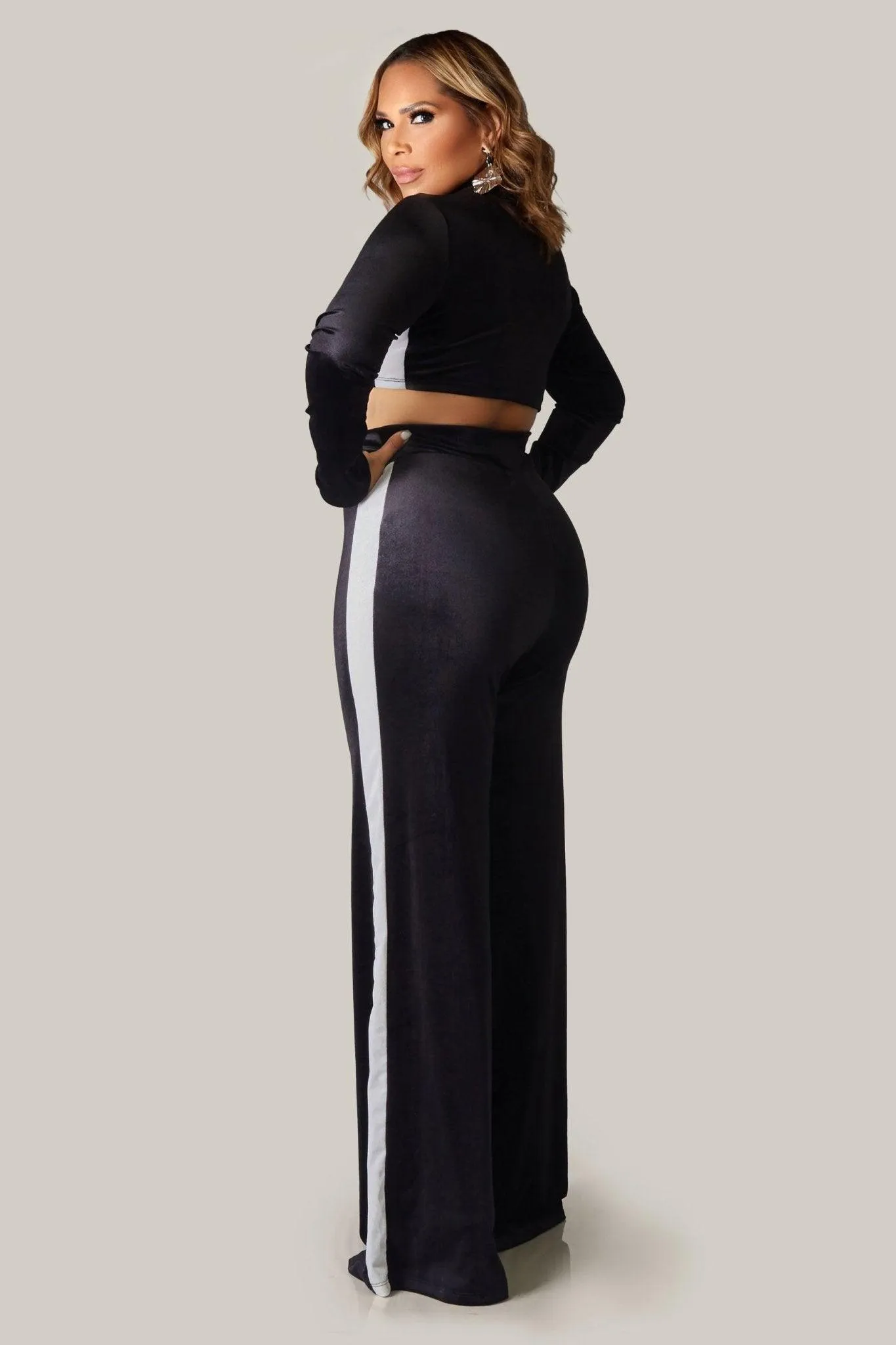 AYLEEN SOFT VELVET TWO PIECE SET TOP