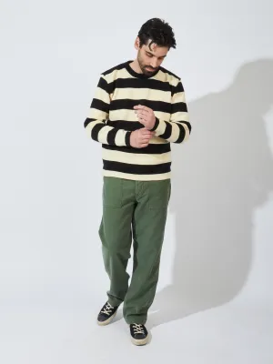 Black/Off-White Striped Naval Crew
