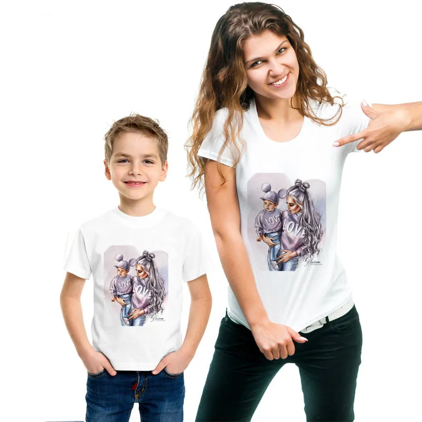 Boys And Girls Baby/Mom Image T-Shirt