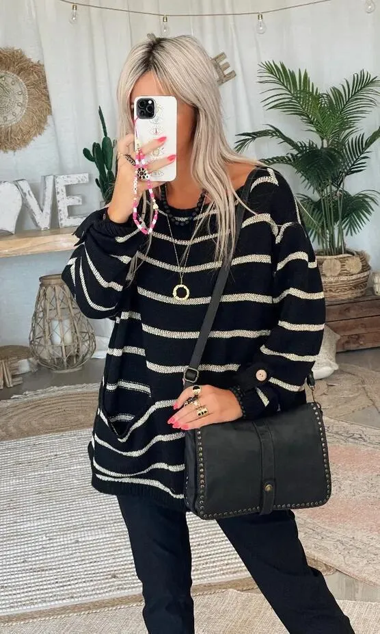 Callie | Chic Stribet Sweater