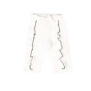 Camille | White Trousers With Ruffles