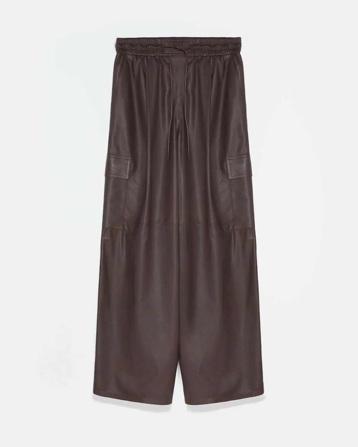 Cargo trousers in lamb leather