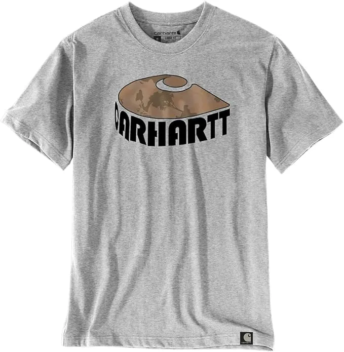 Carhartt Men's Relaxed Fit Heavyweight Short-Sleeve Camo C Graphic T-Shirt