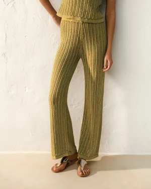 Cotton Crochet Lipari Trousers - M02ZC - Cactus Green