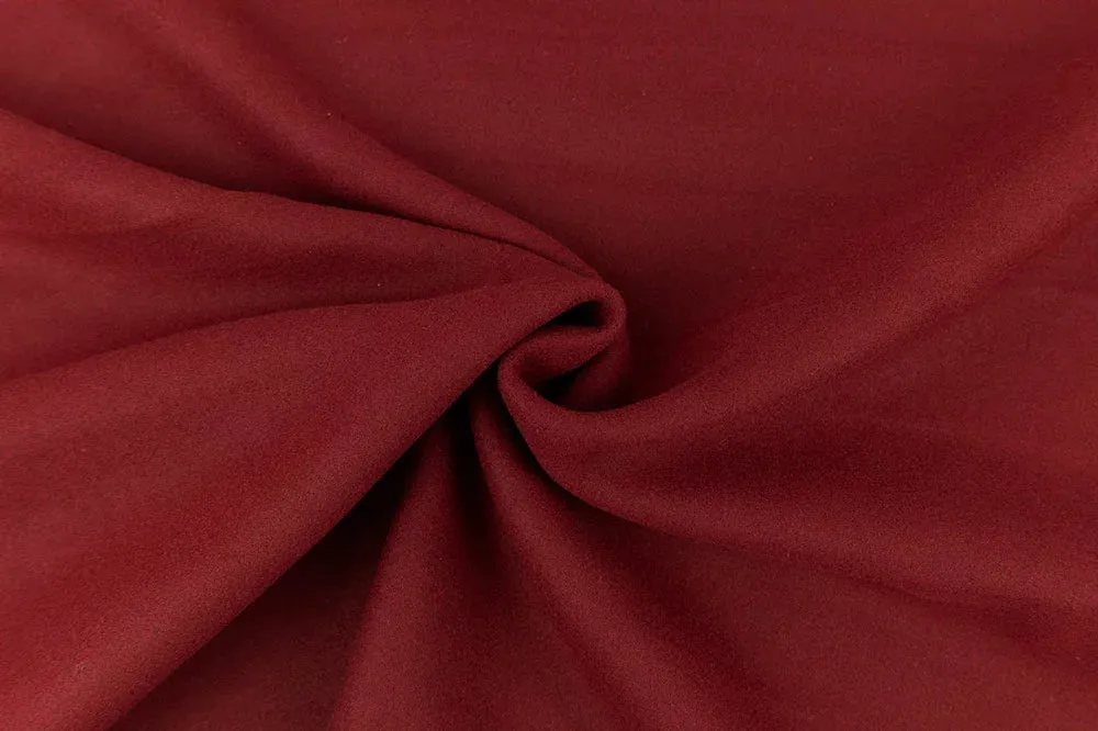 End of BOlt: 2 yards of Designer Deadstock Premium Garnet Light Red Wool Blend Melton Coating Woven-remnant