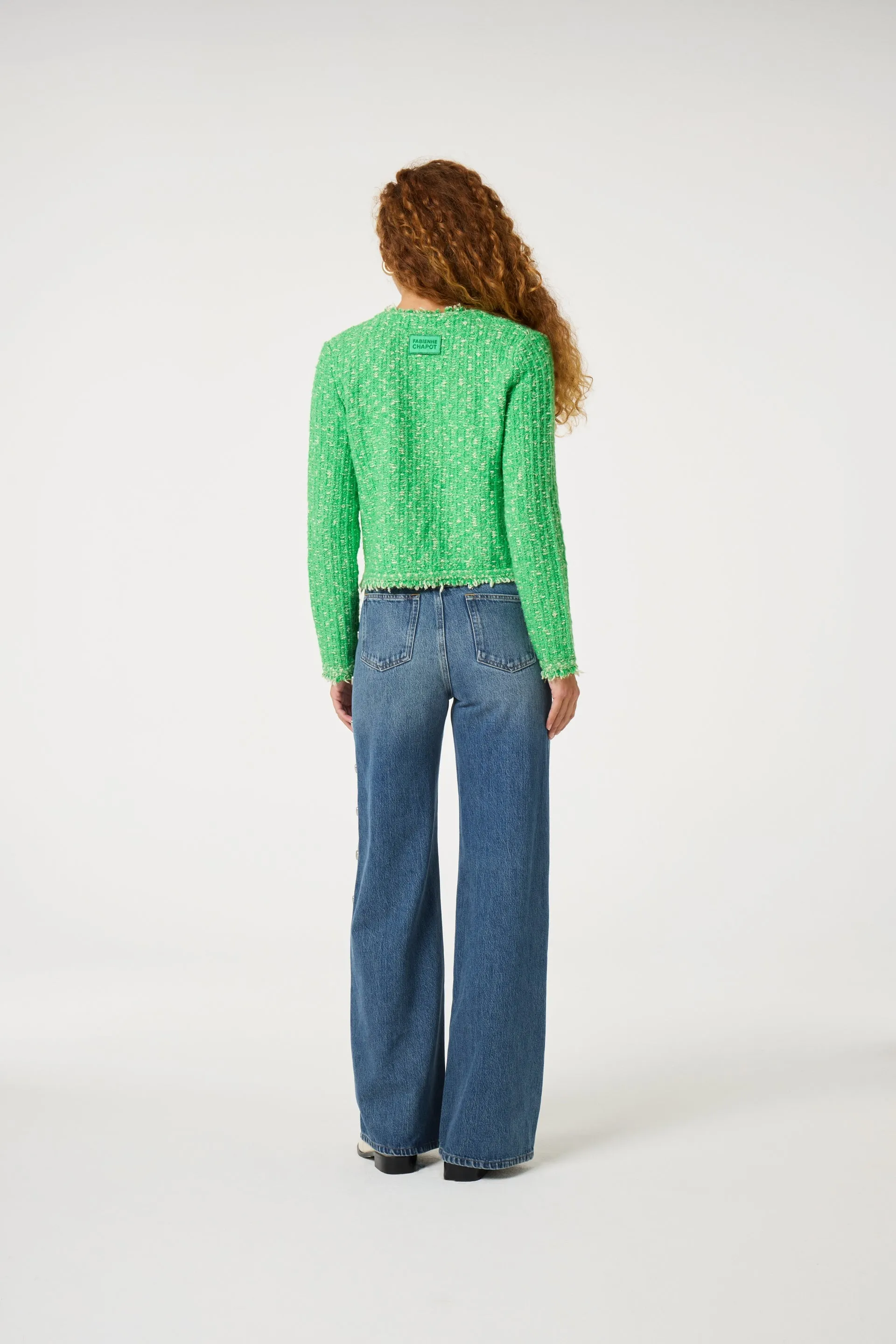 FABIENNE CHAPOT JOSHUA GREEN FRINGE CARDIGAN 125