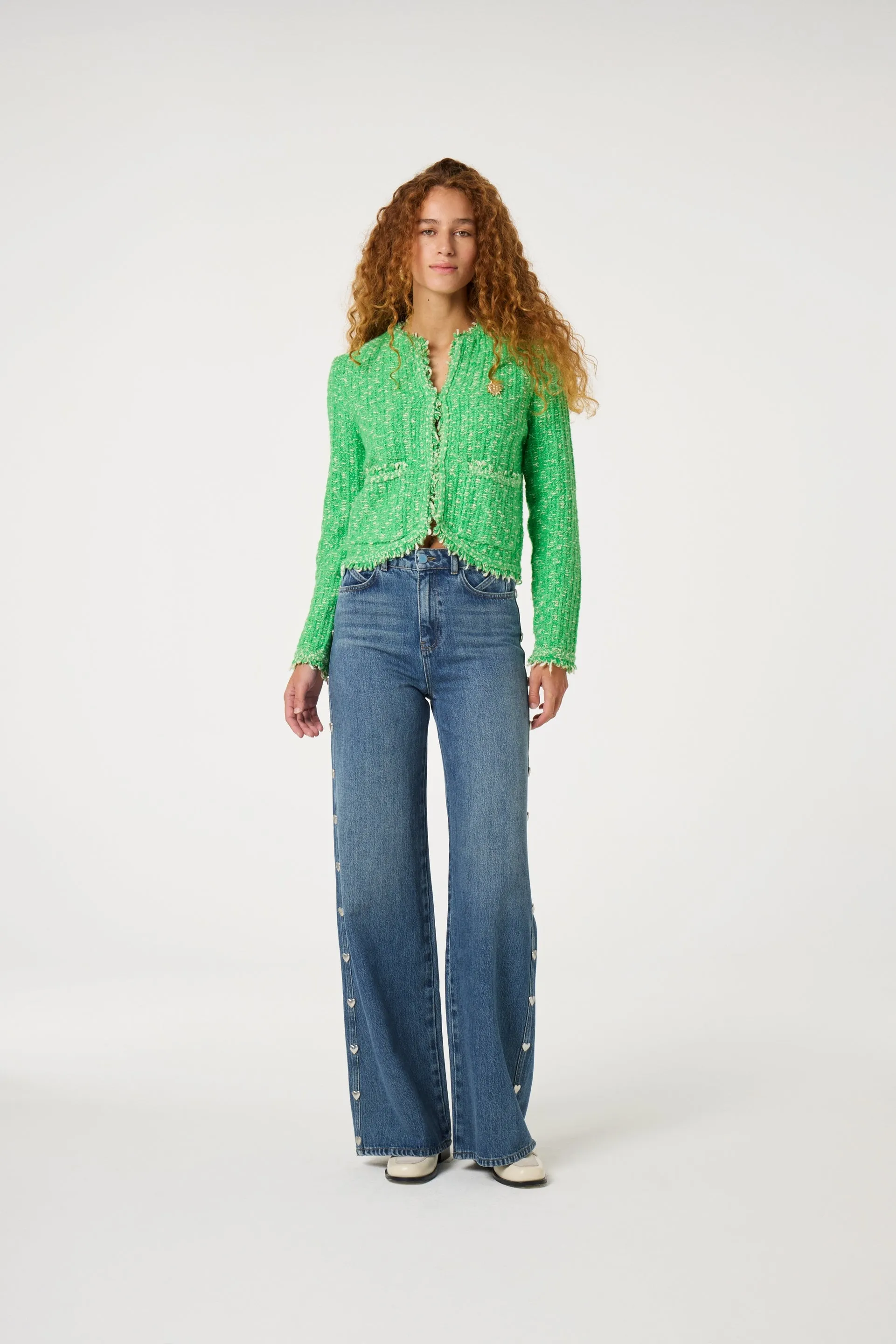 FABIENNE CHAPOT JOSHUA GREEN FRINGE CARDIGAN 125