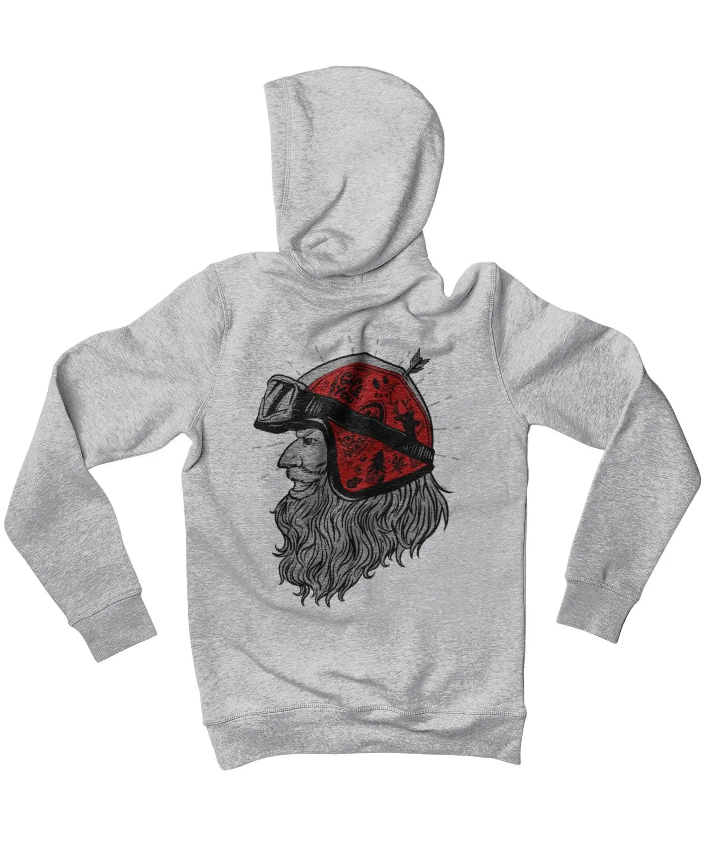 Father Christmas Time To Race Back Printed Christmas Hoodie
