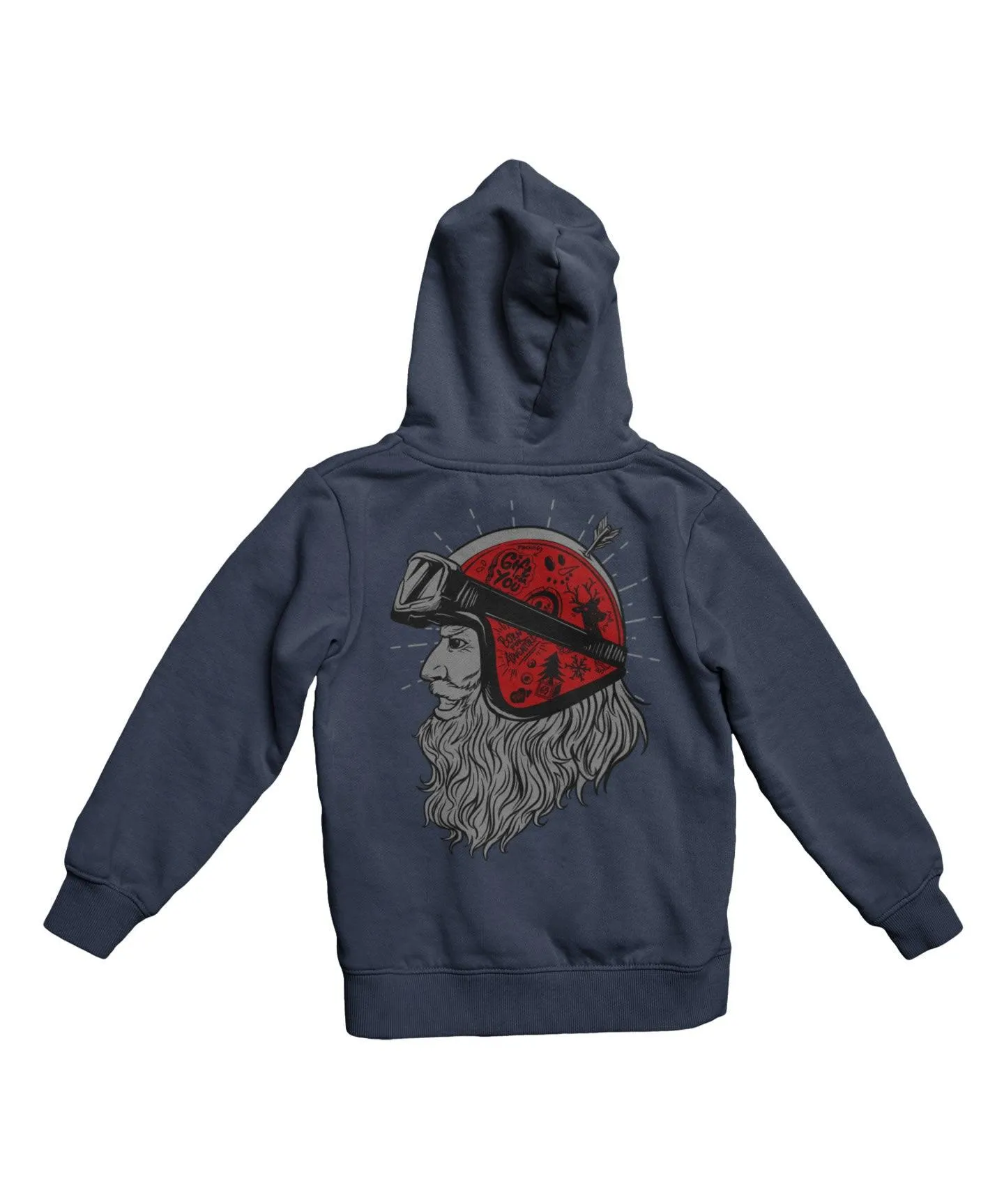 Father Christmas Time To Race Back Printed Christmas Hoodie