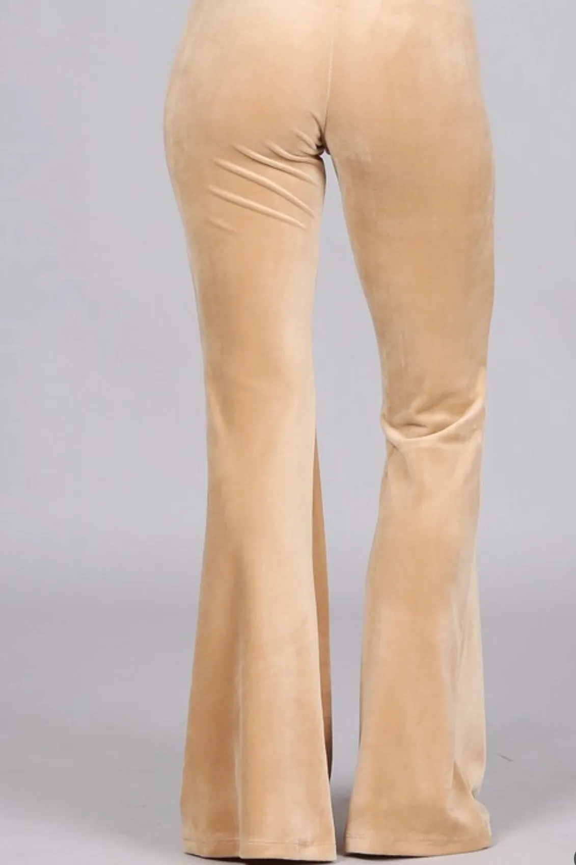 FIT AND FLARE VELVET PANTS