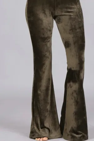 FIT AND FLARE VELVET PANTS