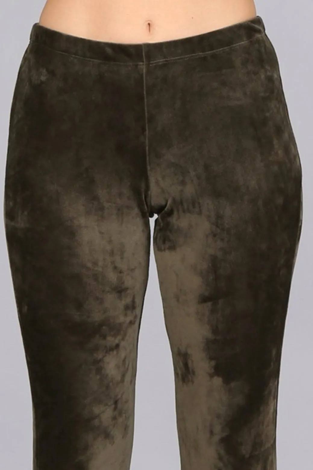 FIT AND FLARE VELVET PANTS