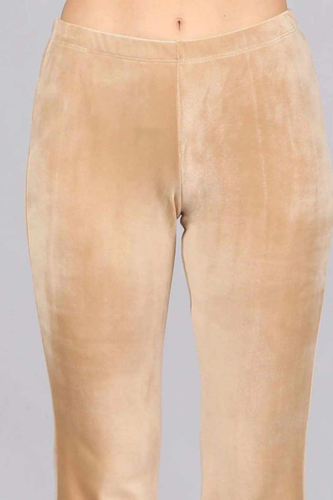 FIT AND FLARE VELVET PANTS
