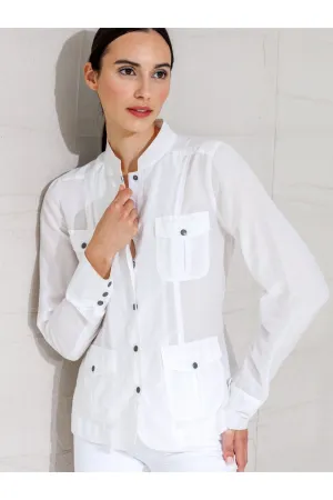 go by Go Silk Go On An Expedition Shacket J349 | White