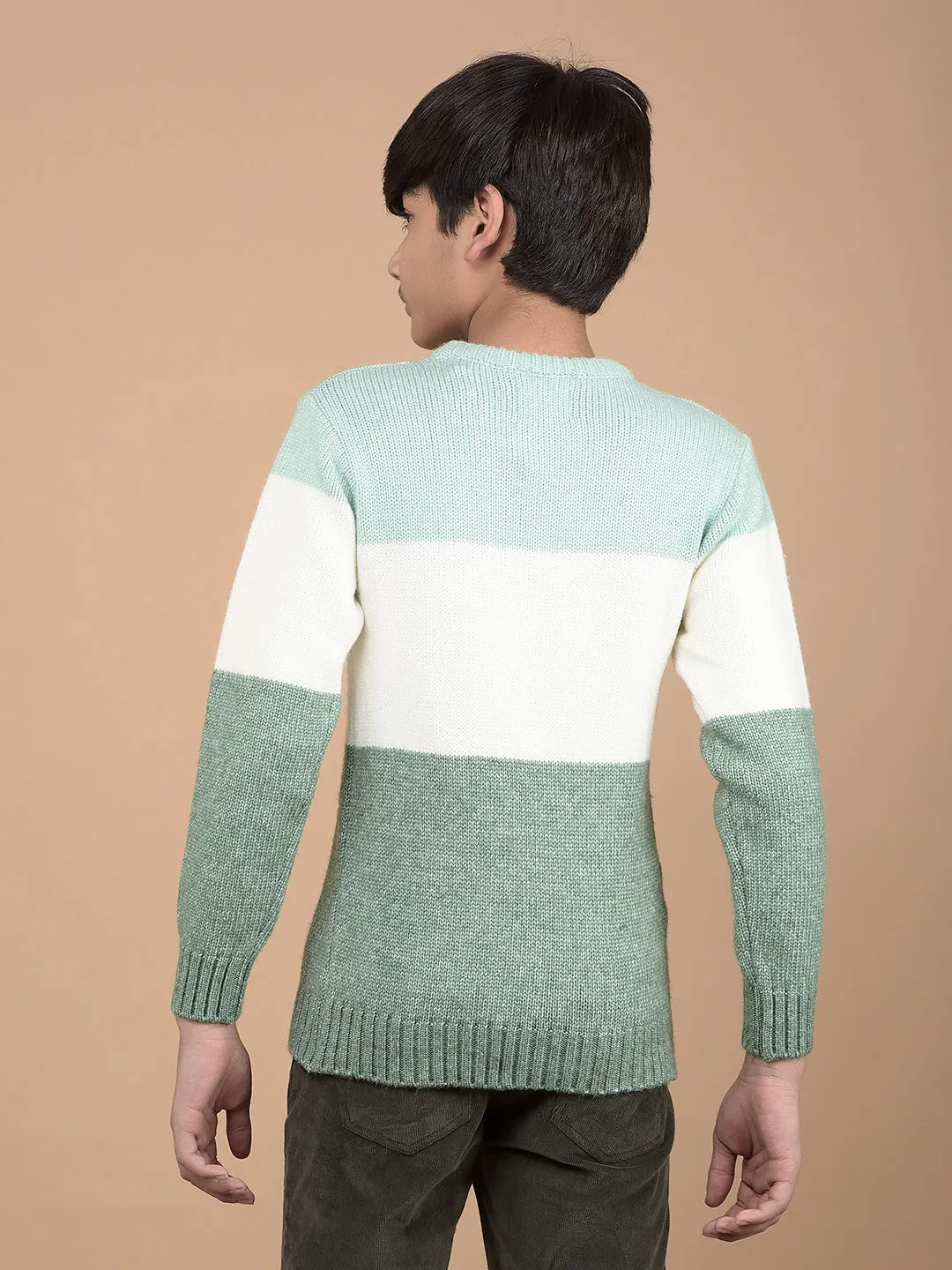 Green Printed Acrylic Sweater