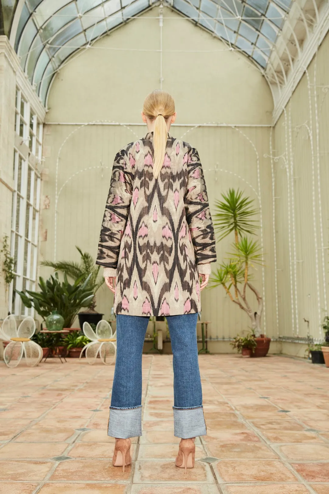 Handwoven Silk Ikat Jacket - Lola - 'Tulip'
