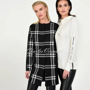 I'cona Coatigan with Diamante Stripe Sleeves - Style 67141-60002-99 (Dark Grey)