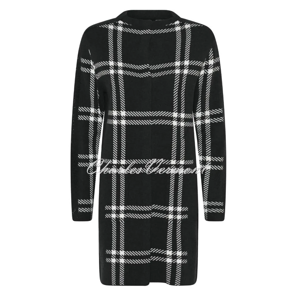 I'cona Coatigan with Diamante Stripe Sleeves - Style 67141-60002-99 (Dark Grey)