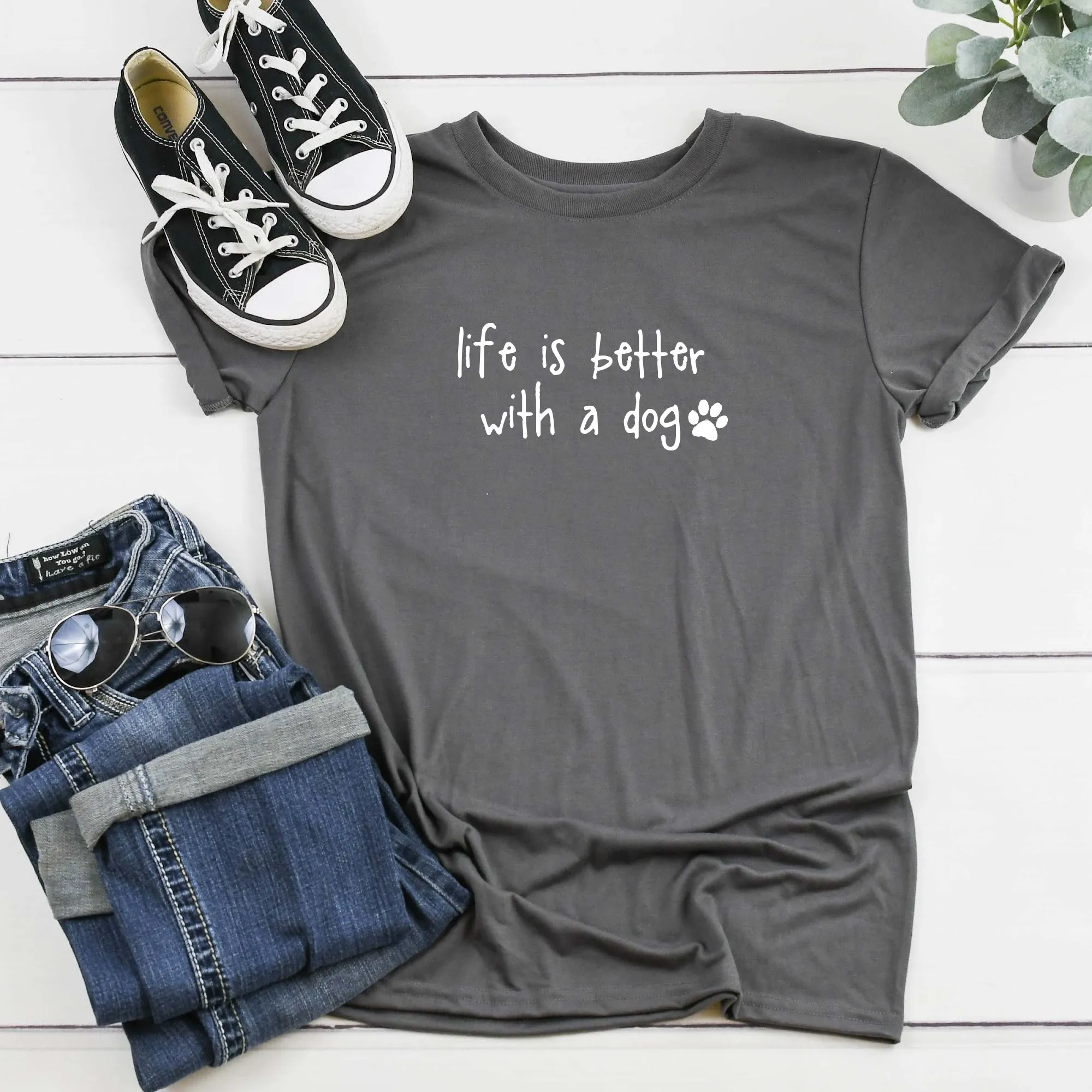 Life is Better with a Dog T-Shirt - Soft Organic Cotton