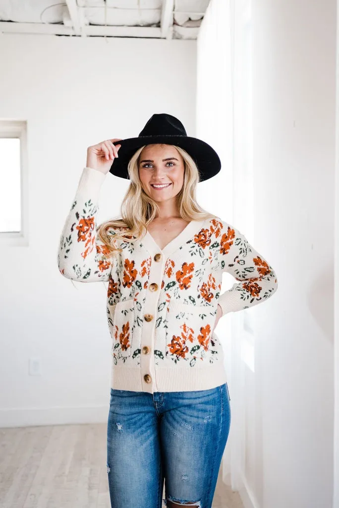 LIVING FREE BEAUTY - Original Floral Desires Open Cardigan