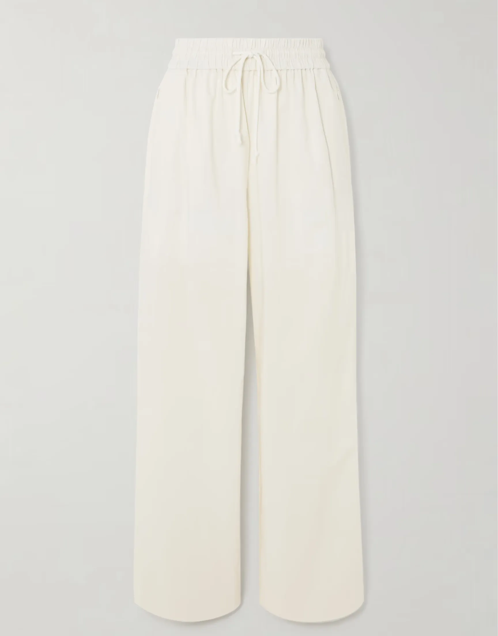 LOUNGE COTTON-BLEND WIDE-LEG PANTS