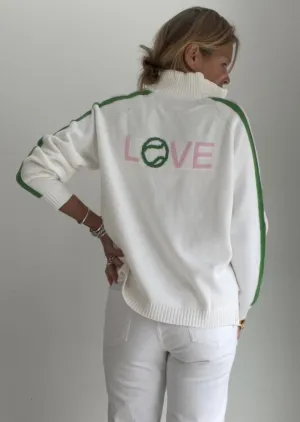 Love Tennis 1/2 Zip Pullover Sweater