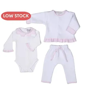 LUCY | Girls White Quilted Cotton Jacket Set (3)