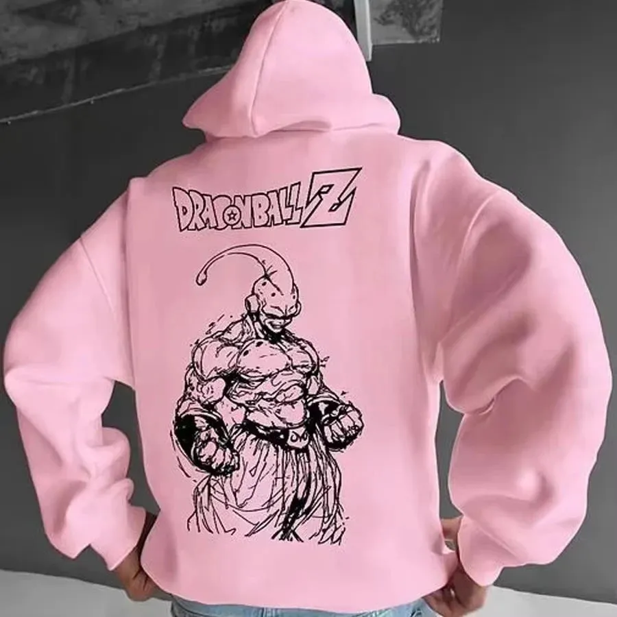 Majin Buu Graphic Hoodies Fleece - Oversized Dragon Z Hoodie