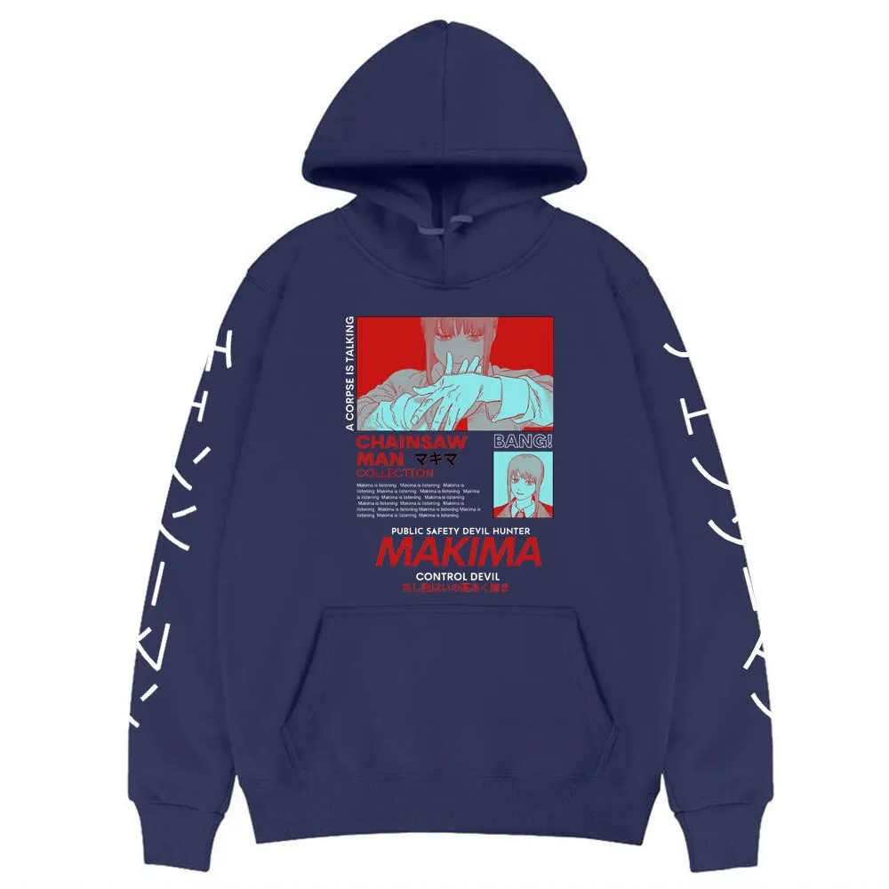 Makima Kanji Denji Anime Hoodie (Colors Available)