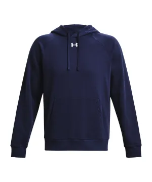 Midnight Navy/White - UA Rival fleece hoodie