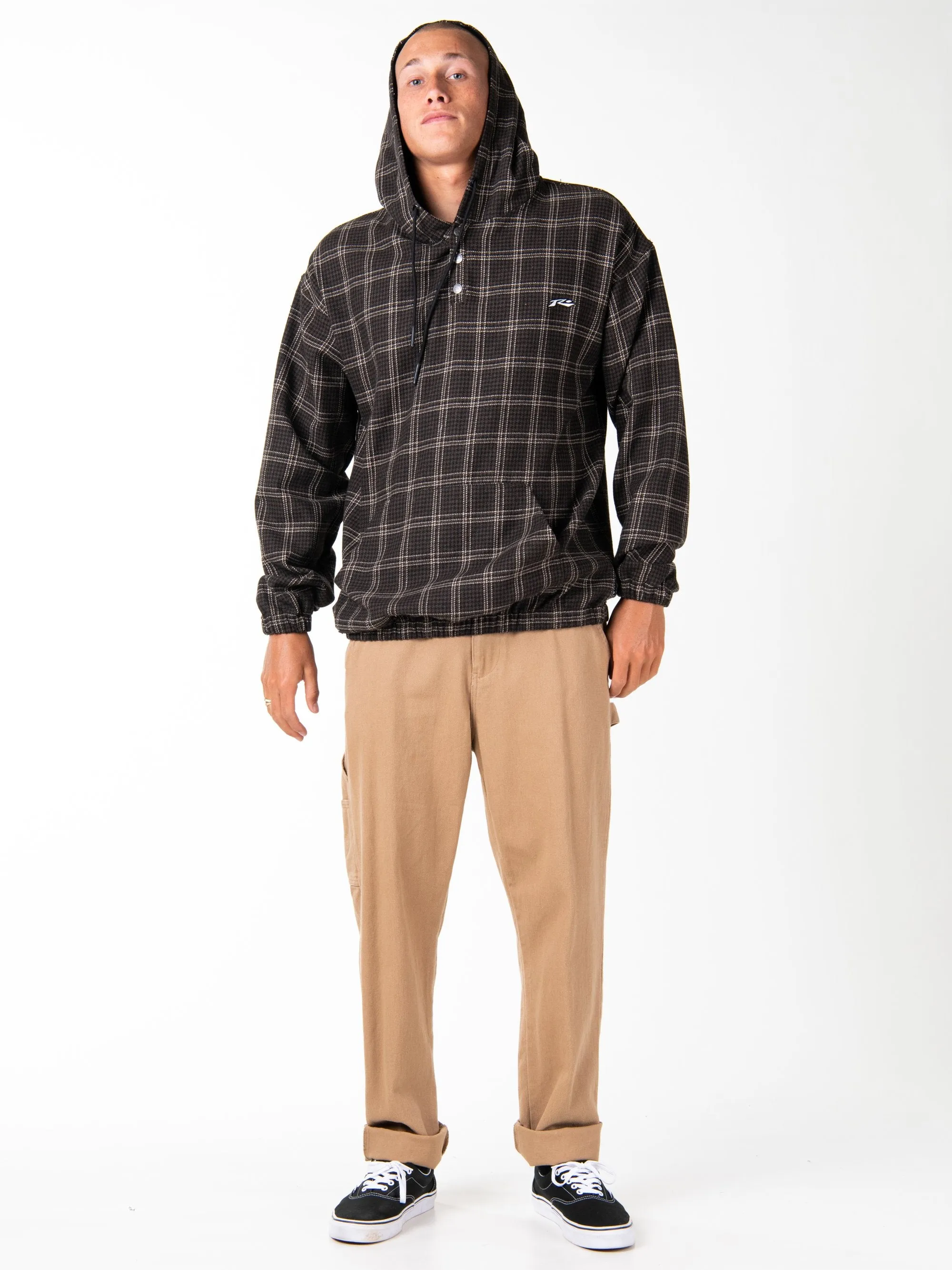 Pie Chart Hooded Comfy - Dark Coffee