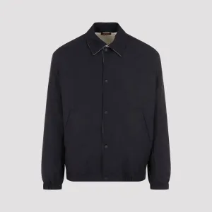 REVERSIBLE NAVY BLUE JACKET IN GG FABRIC