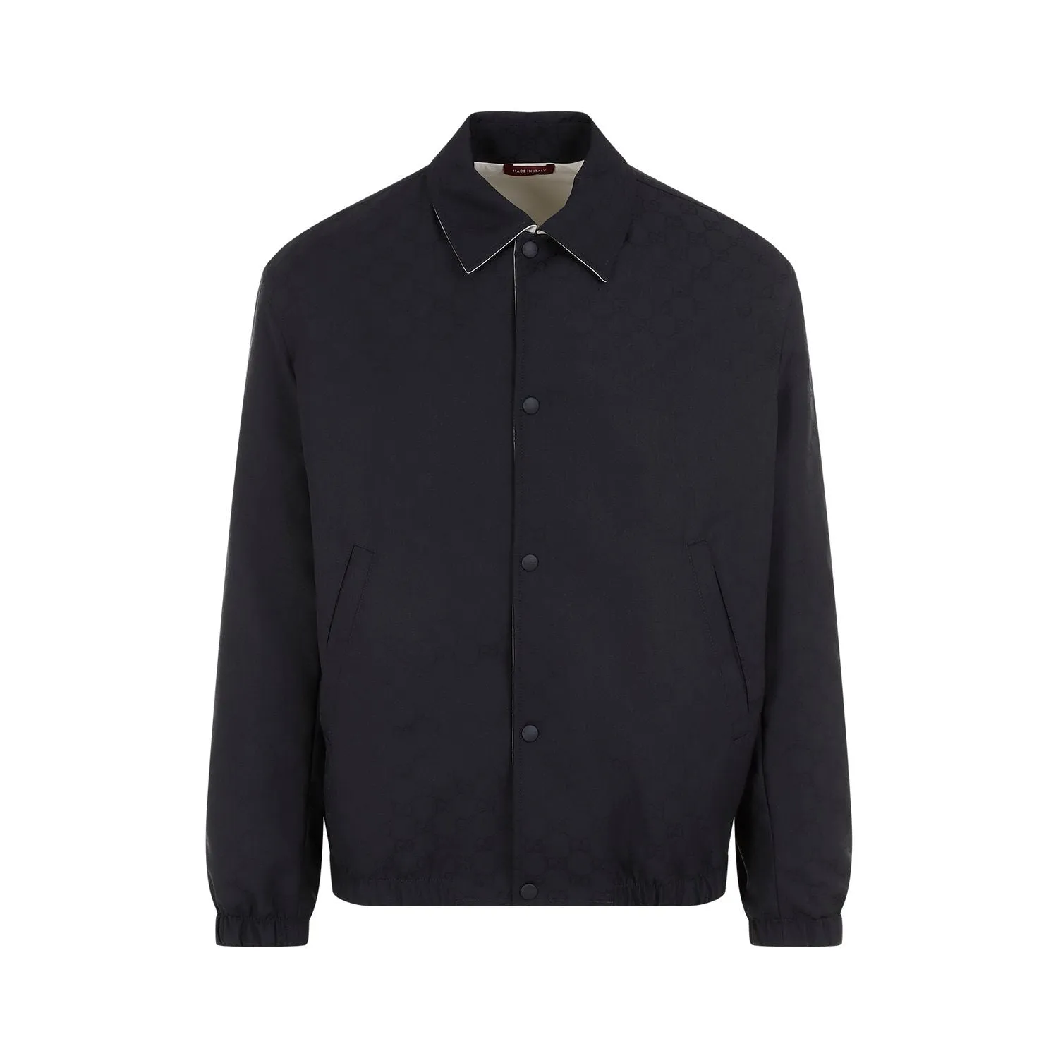 REVERSIBLE NAVY BLUE JACKET IN GG FABRIC