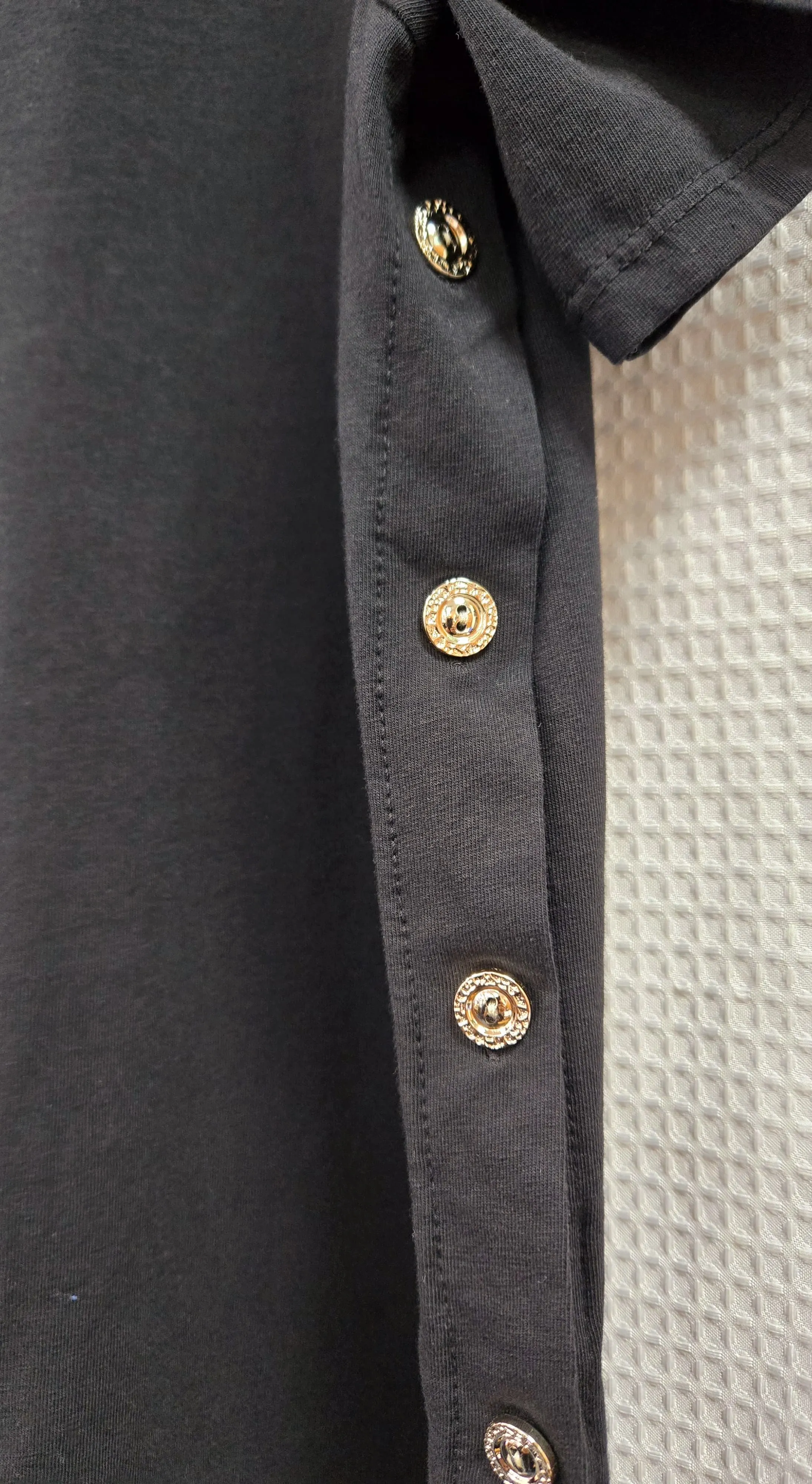 Side Gold Button Pure Cotton T-shirt Top (2P.PACK)