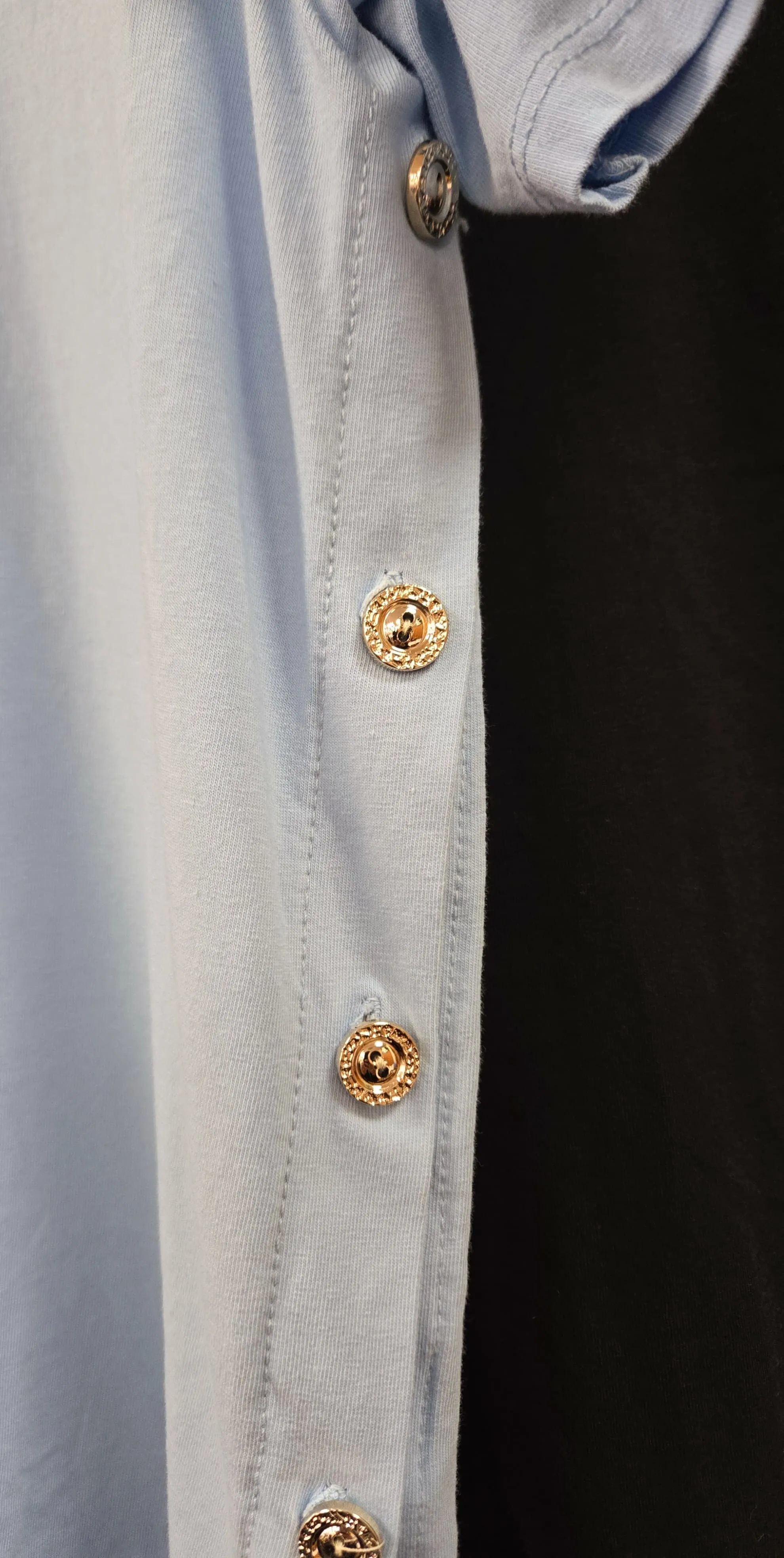 Side Gold Button Pure Cotton T-shirt Top (2P.PACK)