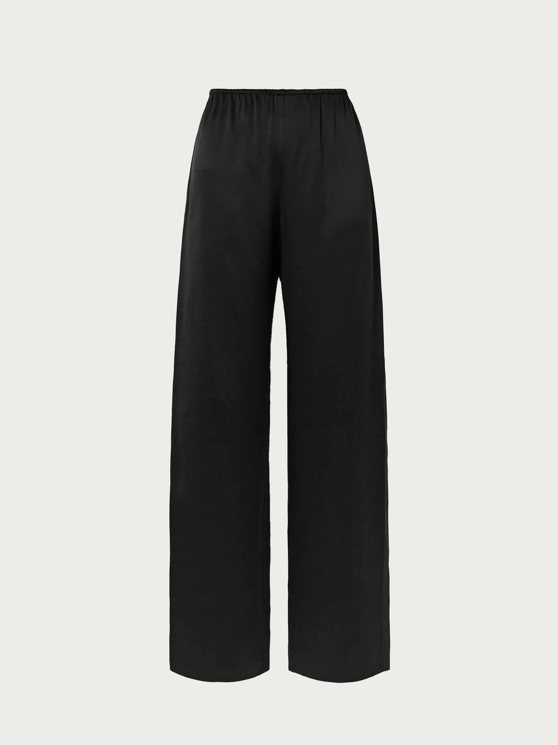 Silk-charmeuse straight-leg pants