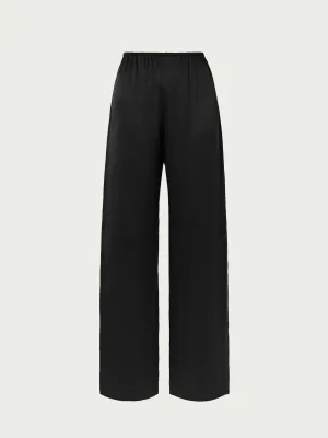 Silk-charmeuse straight-leg pants