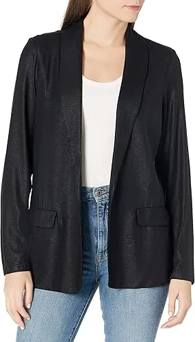 Soft Touch Metallic Open Blazer