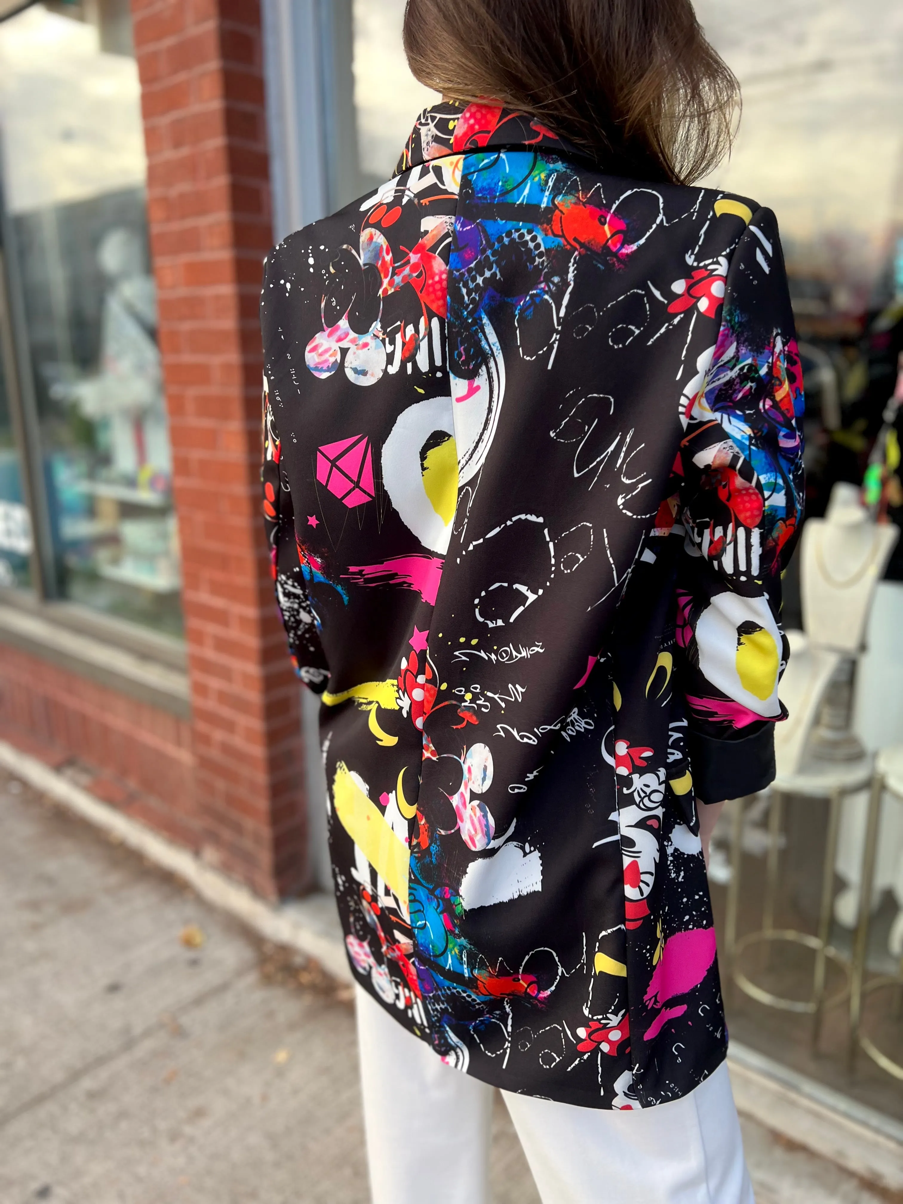 THE MICKEY SPLATTER BLK BLAZER