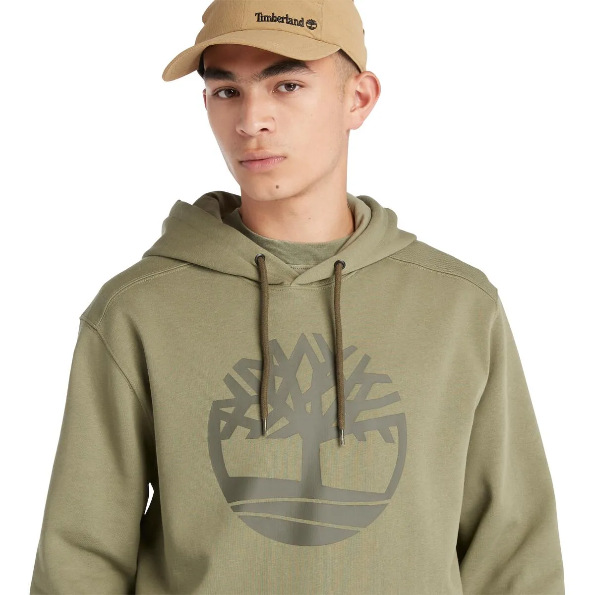 Timberland Tree Logo Hoodie Men's Top | Green
