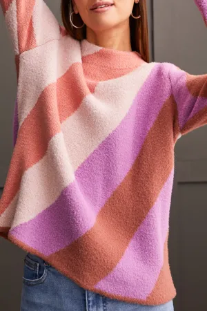 Tribal Pyper Mock Neck Sweater - Apricot Mist