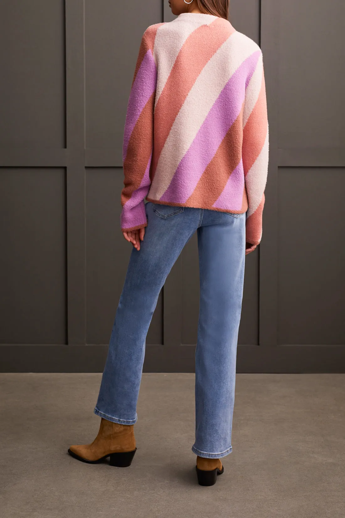Tribal Pyper Mock Neck Sweater - Apricot Mist