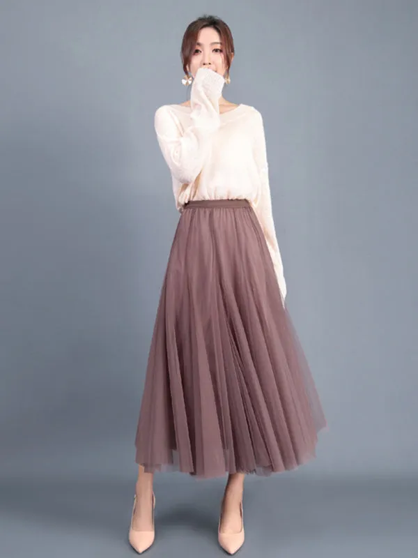 Women's A-Line Skirt Mid Length Skirt