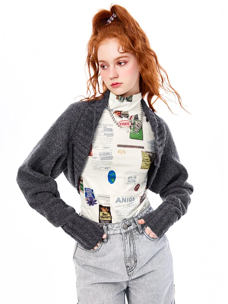 Y2k Women's cardigan knitted Cardigan top female